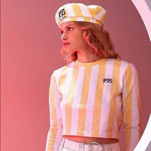 Fila x Pierre Cardin Crop Top & Beret Set